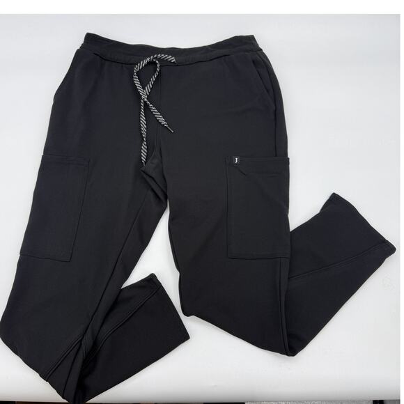 Jaanuu Pants - JAANUU Ultrasoft Knit Womens Cargo Scrub Pant Size MP Slim Black J95154